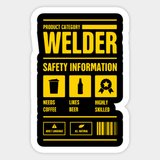 Welder Safety Information | Welding Gift Sticker